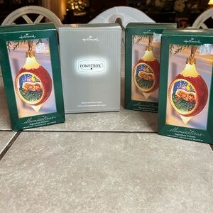 Hallmark Illuminations Powerbox with 3 Ornaments Sugarplum Santa